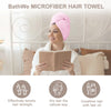 Bathwe Hair Towel Wrap for Women 2 Pack, Ultra Absorbent Twist Hair Turban Drying Cap Hair Wrap, Blue&Gray